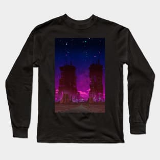 Cyberpunk City Towers - Monument Valley 2 Long Sleeve T-Shirt